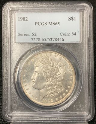 1902 S$1 Morgan Silver Dollar Pcgs Ms65 Ah446