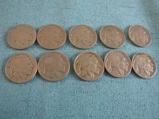 Set Of 10 Buffalos 1928,  29,  29 - S,  D,  30,  35,  1936 36 D - S 1937 1937 - D Good Cond.