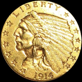 1914 $2.  50 Quarter Eagle Looks Uncirculated High End Gold Philadelphia Coin Nr