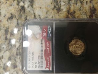 2017 $5 American Gold Eagle 1/10 Oz Ngc Ms 70 Early Release Ngc