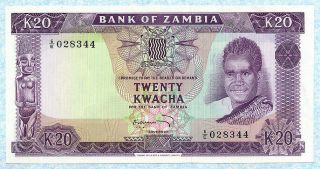 Zambia 20 Kwacha 1969 P13c Unc