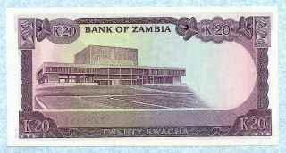 ZAMBIA 20 Kwacha 1969 P13c UNC 2