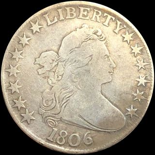1806 Draped Bust Half Dollar Nicely Circulated High End Philadlephia Silver Coin