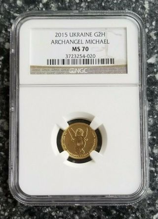 2015 Ukraine 1/10 Oz Gold Archangel Michael Ms70 Ngc