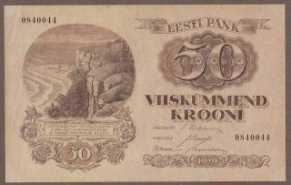 Km 65.  A 1929 Estonia 50 Krooni Note Unc
