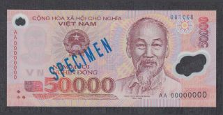 Vietnam 50000 Dong Polymer Specimen Banknote P - 121s Unc