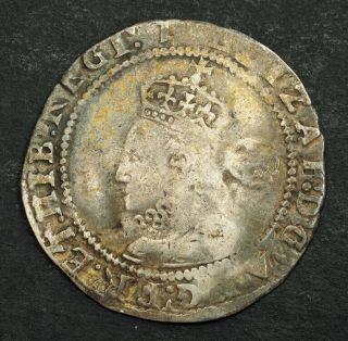 1602,  Great Britain,  Queen Elizabeth I.  Scarce Hammered Silver Shilling Coin.