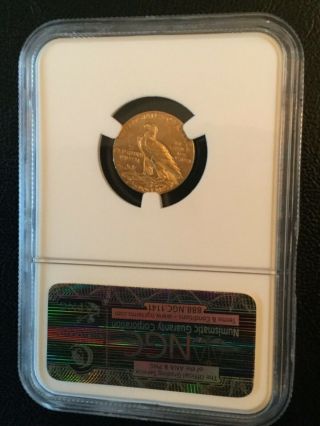 1914 G$2.  5 Indian Head Gold Quarter Eagle AU58 NGC US Gold Coin 3