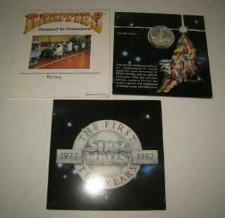 1987 Rarities Star Wars 1oz Silver Coin Ltd Edt 2091 In Package
