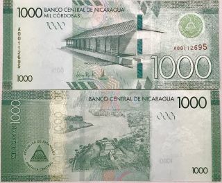 Nicaragua 1000 1,  000 Cordobas Nd 2017 P Design Unc