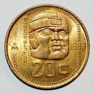 40 MEXICO OLMEC HEAD 20 Centavos Coins 1983 Spots KM491 Brz GREAT for JUNK BOX 2