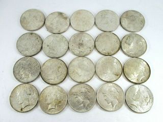 20 United States Peace Silver $1 Dollar Coins 1922 - 1926 Extra Fine - Uncirculated