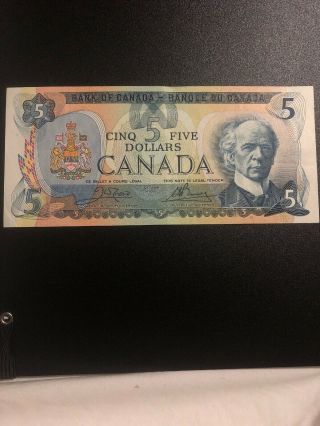 1979 Canadian 5 Dollar Bill.  And Crisps.  Almost Like
