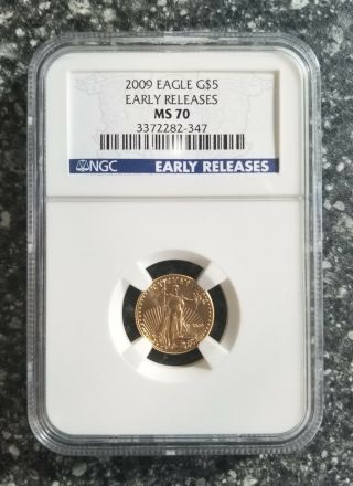 2009 1/10 Oz Gold Eagle Ms70 Early Releases Ngc