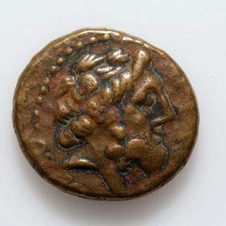 Ancient Greek Coin Ae Phoenicia Arados 215 - 214 Bc Prow Of Galley Zeus Head