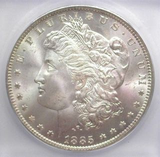 1885 - O Morgan Silver Dollar Icg Ms67 Valued At $1,  250