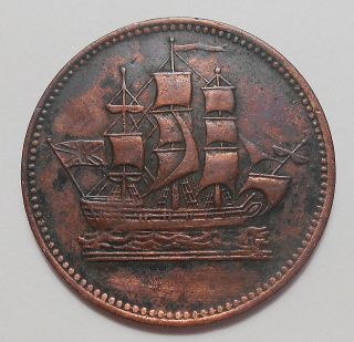 1835 Prince Edward Island Ships Colonies & Commerce Pe10 - 38 Scarce P.  E.  I.  Token