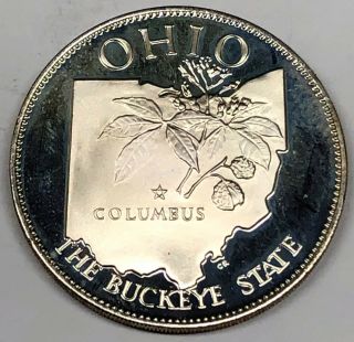 7244c Franklin Sterling Silver Medal,  State Of Ohio