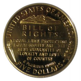 1993 - W Bill of Rights $5 Gold Commemorative PCGS PR69DCAM 4
