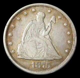 1875 Cc Usa Carson City 20 Cent Fine
