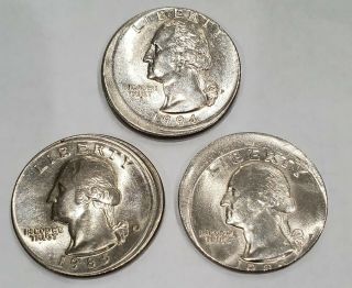 (1) 1994 - (2) 1985 P Washington Quarter,  Us Error Coin - Off Center,  (3) Coins