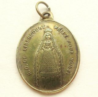 OUR LADY OF LIBERCOURT - VERY RARE ANTIQUE MEDAL PENDANT 2