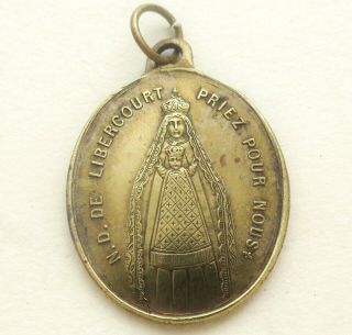 OUR LADY OF LIBERCOURT - VERY RARE ANTIQUE MEDAL PENDANT 3