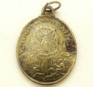 OUR LADY OF LIBERCOURT - VERY RARE ANTIQUE MEDAL PENDANT 4