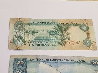 (2) 2015 United Arab Emirates Dirham Notes total FV 30 Dirhams 5