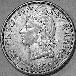 Dominican Republic 1939 1 Peso - - - - Reasonably Priced - - - -