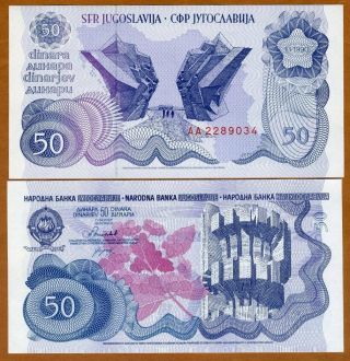 Yugoslavia,  50 Dinara,  1990,  Pick 101,  Unc