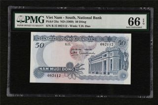 1969 Viet Nam South National Bank 50 Dong Pick 25a Pmg 66 Epq Gem Unc