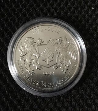 2012 Canada 9999 Silver Maple Coin - War Of 1812 3/4oz
