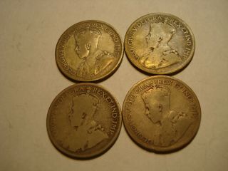 Canada Silver 25 Cents 1928,  1930,  1931,  1932