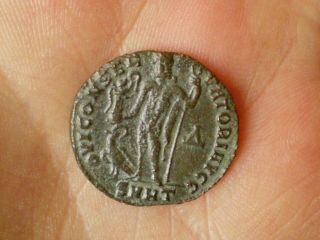 Roman Bronze Coin.  Licinius I,  Ae - Follis.  Heraclea.  Jupiter.