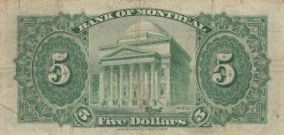 Canada,  Bank of Montreal 5 Dollars 1938 Sign: C.  B.  Gordan & Jackson Dodds Rarest 2