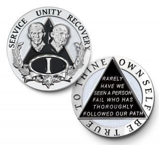 Bill & Bob SLATE AA Anniversary Recovery Coin/Medallion Yrs 1 - 50 3