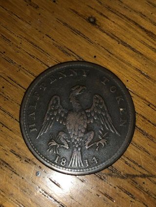 1814 Lower Canada,  Spread Eagle Half Penny
