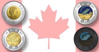 Canada 2017 2 X Toonie Kit 150th Of Canada With Glow In The Dark (from Roll)