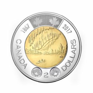 CANADA 2017 2 x Toonie KIT 150th of Canada with GLOW IN THE DARK (From roll) 4