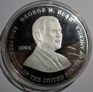 George W Bush / Al Gore 43rd President Coin Flip Election 8 Oz.  999 Silver Round