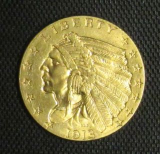 1913 Gold $2 1/2 Quarter Eagle Indian Head Bu