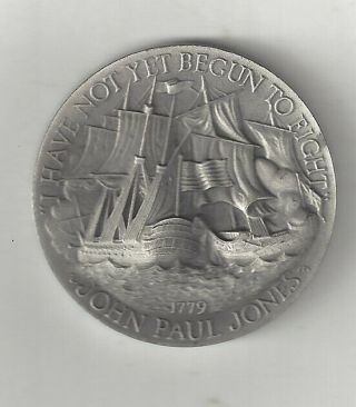 John Paul Jones U.  S Continental Navy Ship Sea Battle Silver Longines Medal Coin