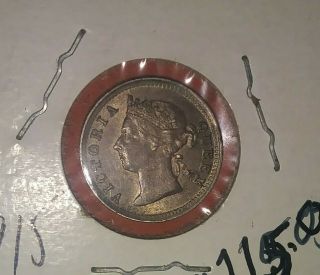 1897 Queen Victoria Hong Kong Silver 5 Cent,  Choice Almost Uncirculated Coin