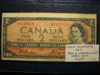 Rare Error 1954 Canada 2 Dollar