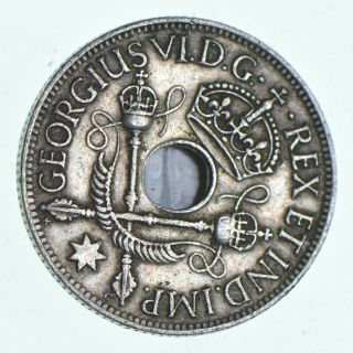 Roughly Size Of Quarter - 1945 Guinea 1 Shilling - World Silver - 5.  1g 797