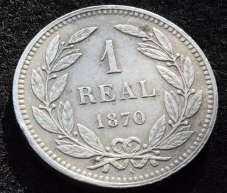 1870 Republica De Honduras America Central 1 Real Coin Km 33