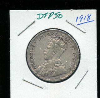 1918 Newfoundland 50 Cents Vf Dsp50