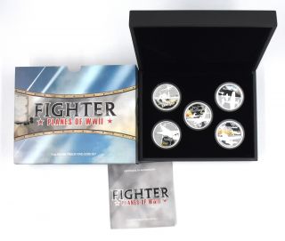 2008 Australia Perth Fighter Planes Of Wwii 1oz.  999 Silver Coin Proof Set