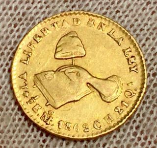 Mexico Gold 1/2 Escudo Mo - Ch 1862